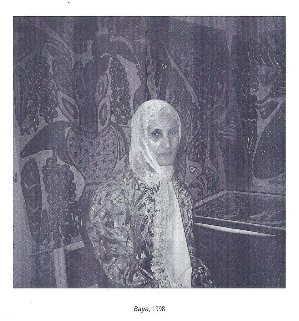 Baya en 1998. Copyright Elmarsa Gallery, Tunis-Dubai. (Visite de l’exposition Baya à Marseille !).
