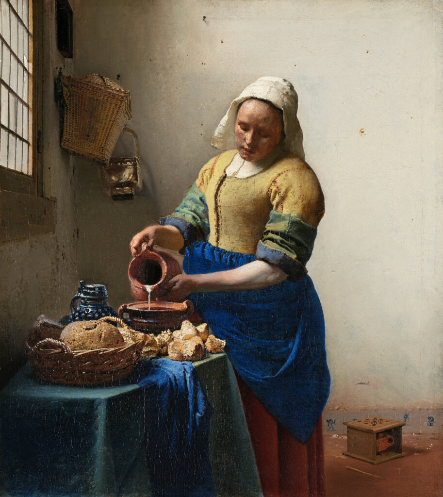 Johannes Vermeer : La laitière (1660). (Meilleur livre de la semaine : Vermeer de Jan Blanc !). Crédit photo Rijksmuseum.