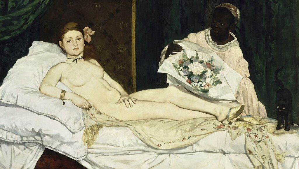 Édouard Manet : Olympia, 1863. Huile sur toile. Musée d'Orsay, Paris. Exposition Manet/Degas au musée d’Orsay