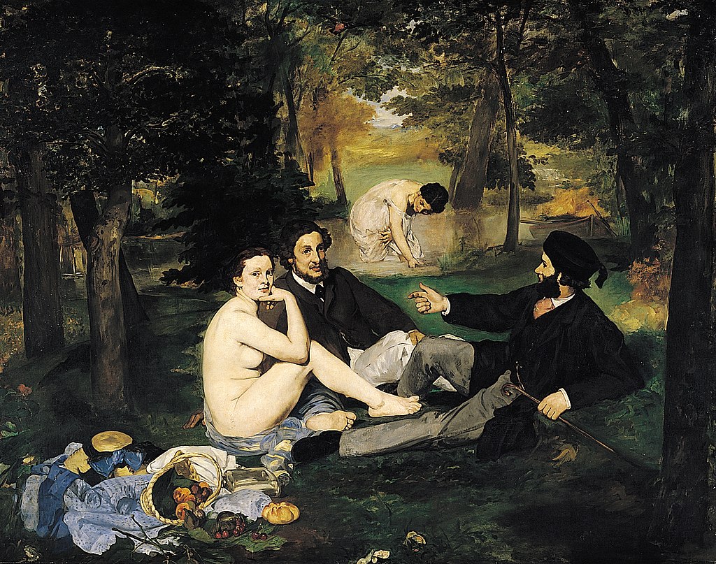 Édouard Manet : Le Déjeuner sur l'herbe, 1863. Huile sur toile, 208 × 264.5 cm. Musée d'Orsay, Paris. Exposition Manet/Degas au musée d’Orsay
