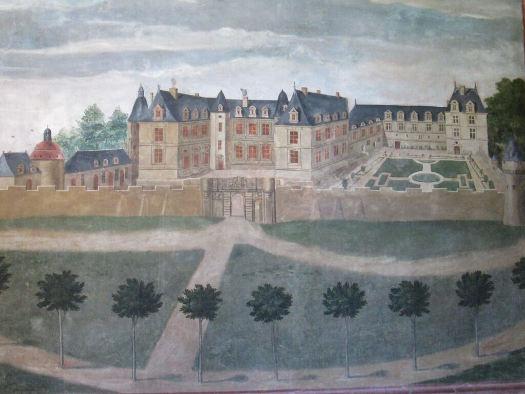 Peinture du château de Gizeux à la Renaissance. (Visite du château de Gizeux et de sa galerie des châteaux !).