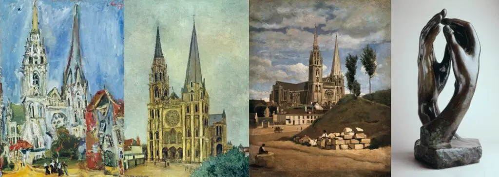 Œuvres inspirées de la Cathédrale de Chartres réalisés Chaïm Soutine, Camille Corot, Maurice Utrillo et Auguste Rodin. (Visite de la Cathédrale de Chartres, joyaux du patrimoine gothique !).