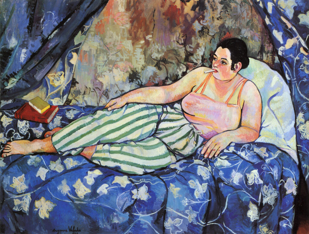 La Chambre Bleue : Suzanne Valadon (1923). (Peinture : La Chambre Bleue de Suzanne Valadon fête ses 100 ans !).