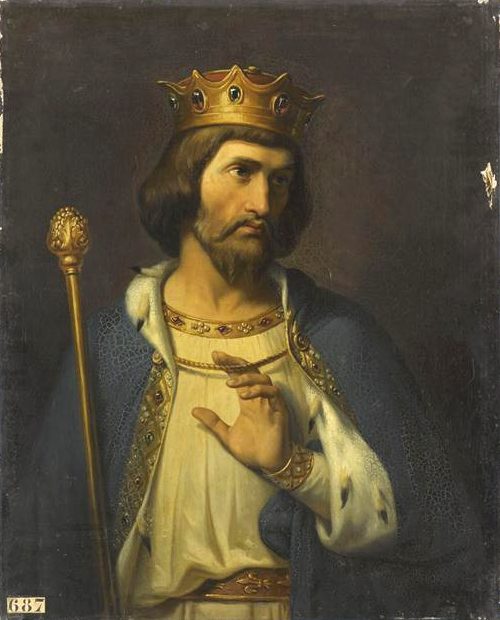 Robert II le Pieux (996-1031). Peinture de Merry-Joseph Blondel (XIXe siècle). Domaine public. (Visite du domaine royal de Dreux !).