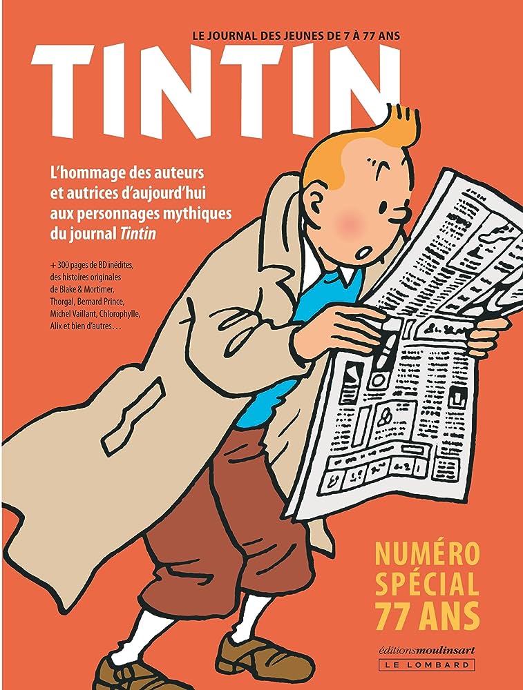 Journal de Tintin 77 ans aux éditions Le Lombard. (Meilleurs livres de la semaine : Spécial bande dessinée).