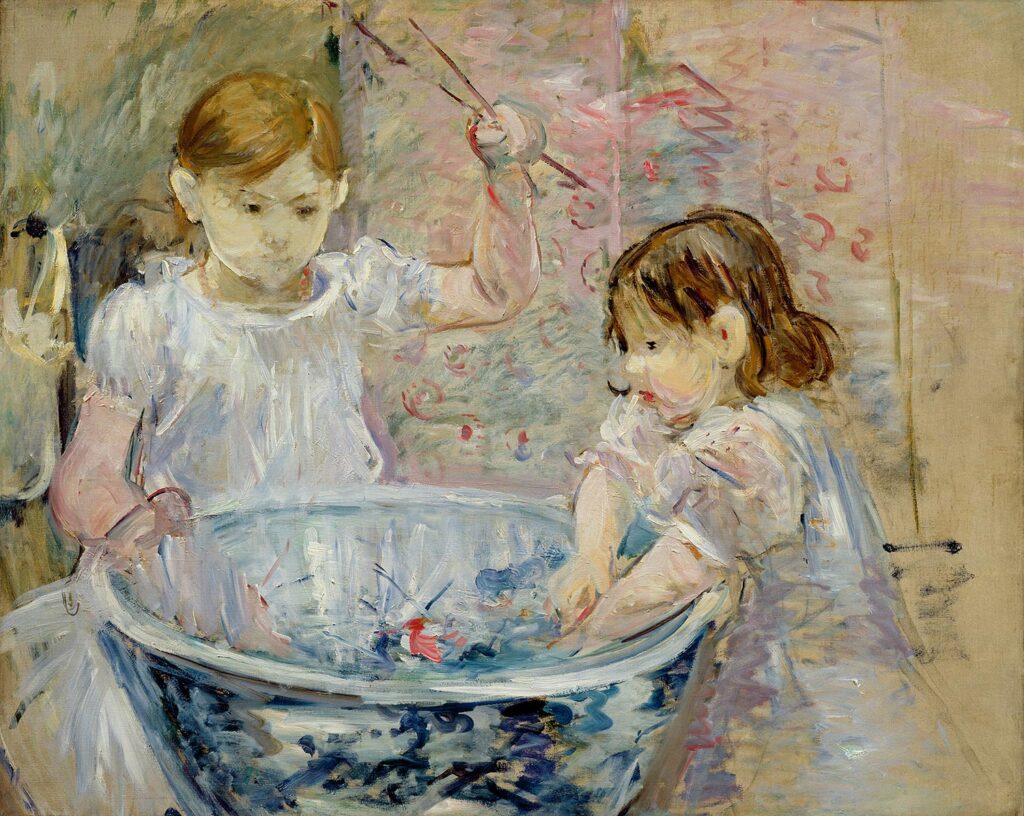 Berthe Morisot (1841-1895), Enfants à la vasque, 1886. © musée Marmottan Monet / Studio Christian Baraja SLB. (Exposition Berthe Morisot au musée Marmottan Monet !).