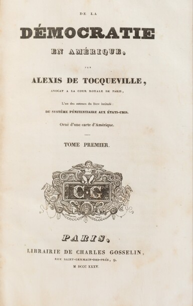 Alexis de Tocqueville, De la démocratie en Amérique, reliure d'époque. (Meilleures citations pour comprendre l’œuvre d'Alexis de Tocqueville 2/4).