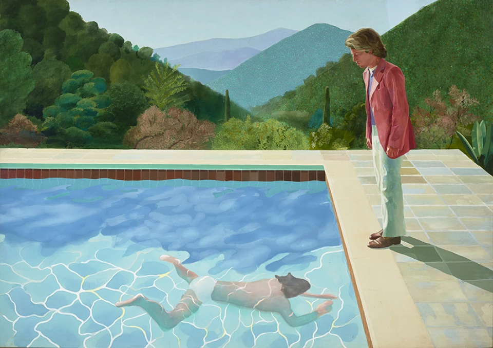David Hockney : Portrait of an Artist (Pool with Two Figures) (1972)